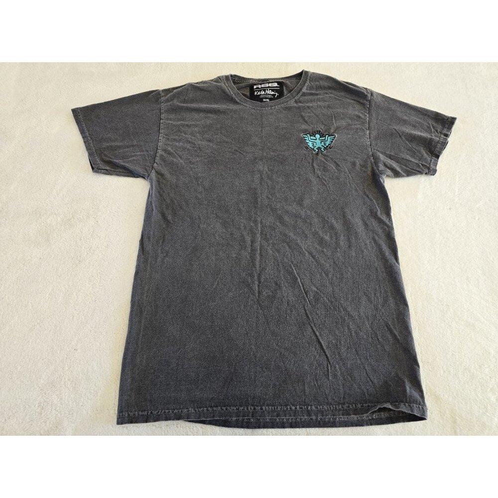 RSQ Keith Haring Skateboard Shirt Mens Small Short‎ Sleeve Gray Y2K - Picture 2 of 6
